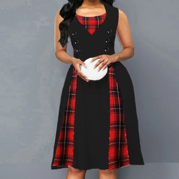 NWT Killreal Plaid 50's Style Dress Size 2XL - Picture 2 of 4